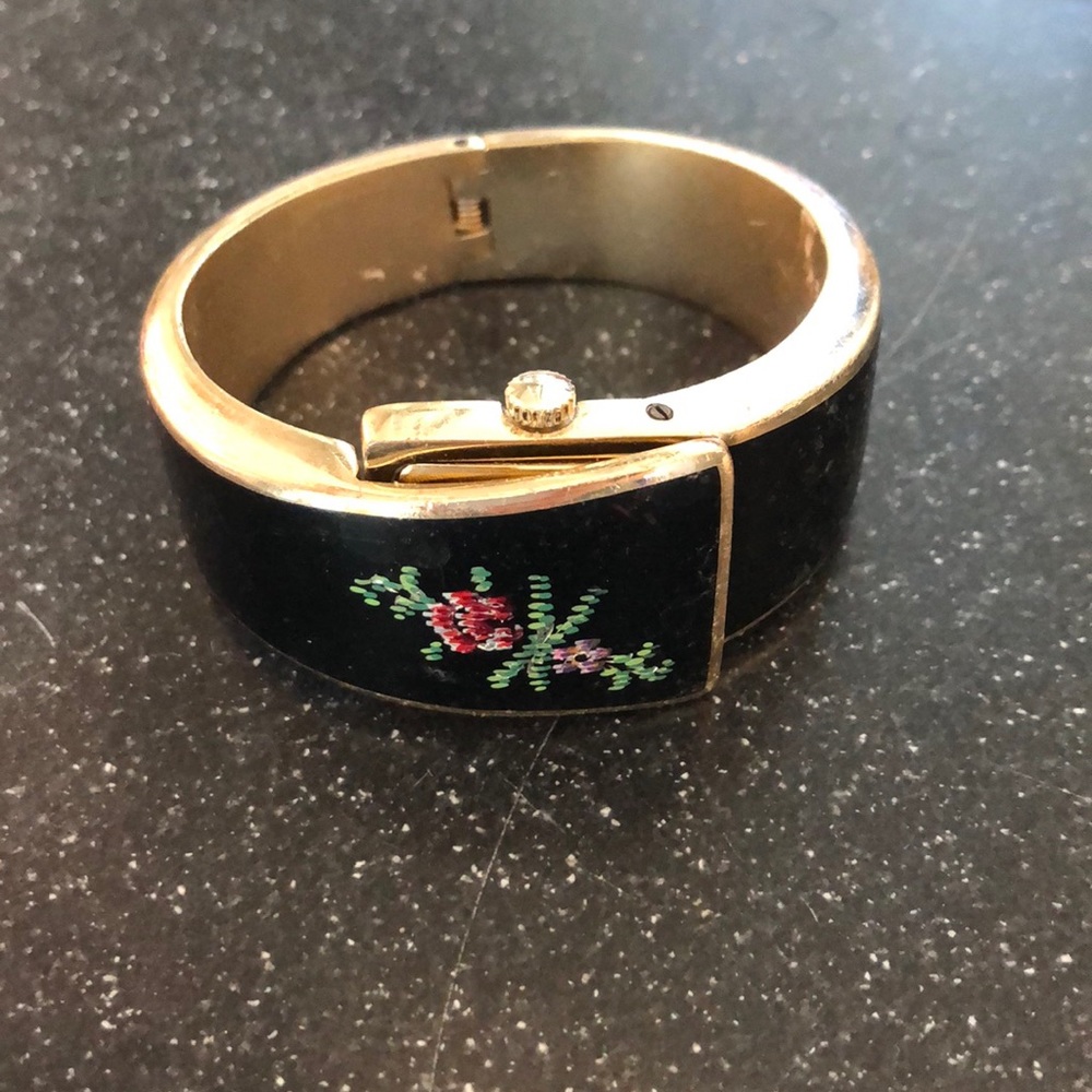 Antique bracelet watch black “Fantasia by Medana”